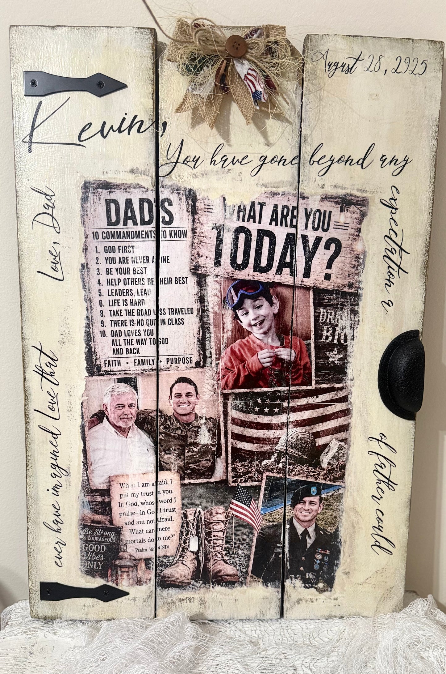 Custom sign for a graduation from father to sons…. Memories that last!