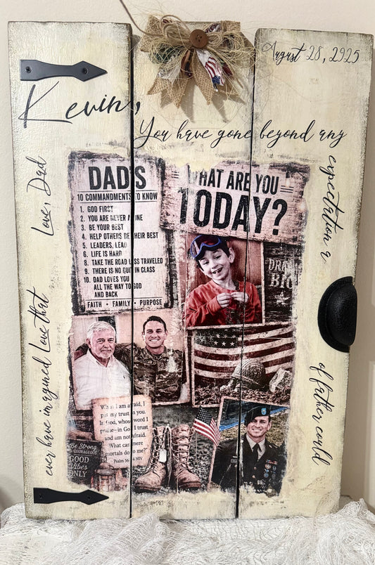Custom sign for a graduation from father to sons…. Memories that last!